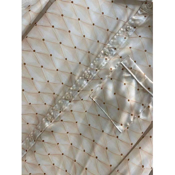 Louis Vuitton Women LV 3D Malletage Print Pajama Shirt Silk 1AFFYG