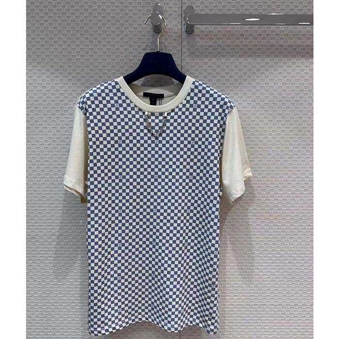 Louis Vuitton Women LV Damier Front T-Shirt Cotton Creamy White 1AFPA0