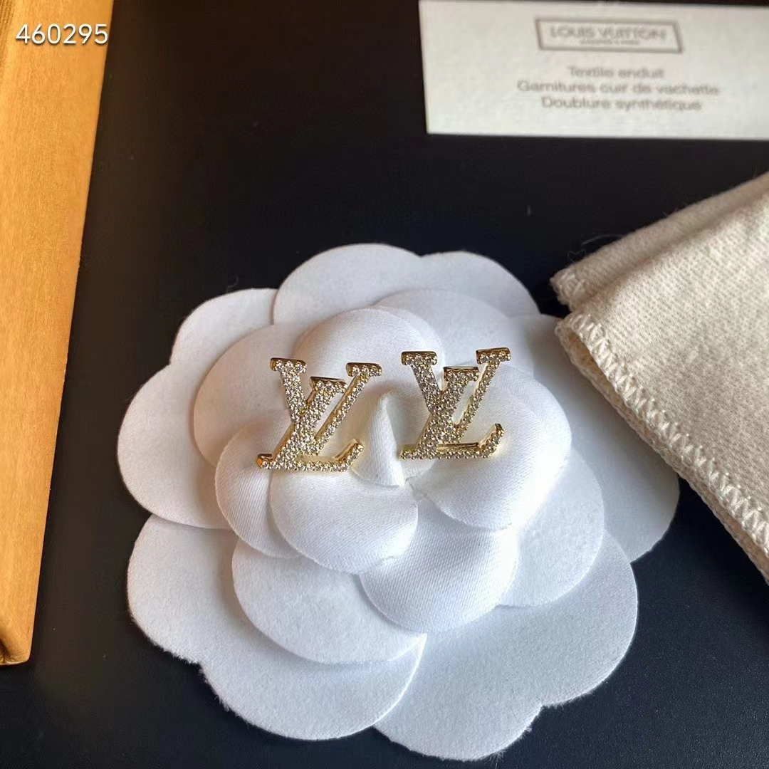 Louis Vuitton Women LV Eclipse Earrings Crystal LV Initials M00609