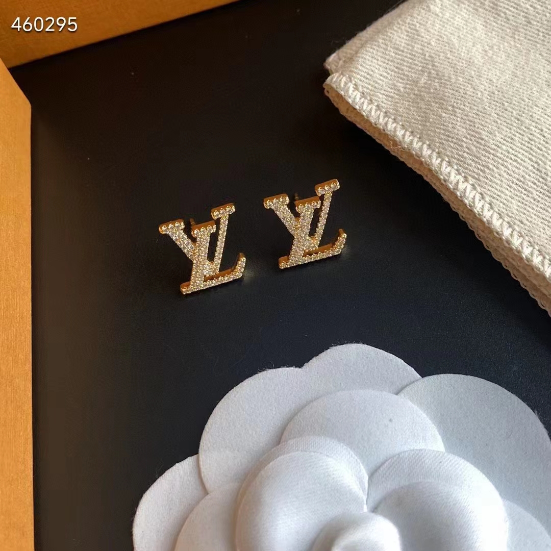 Louis Vuitton Women LV Eclipse Earrings Crystal LV Initials M00609
