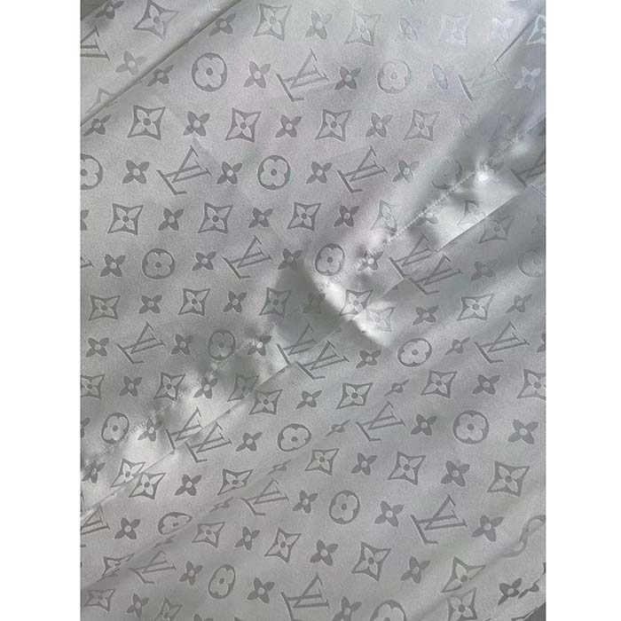 Louis Vuitton Men LV Monogram Long-Sleeved Silk Shirt White 1AFJUE