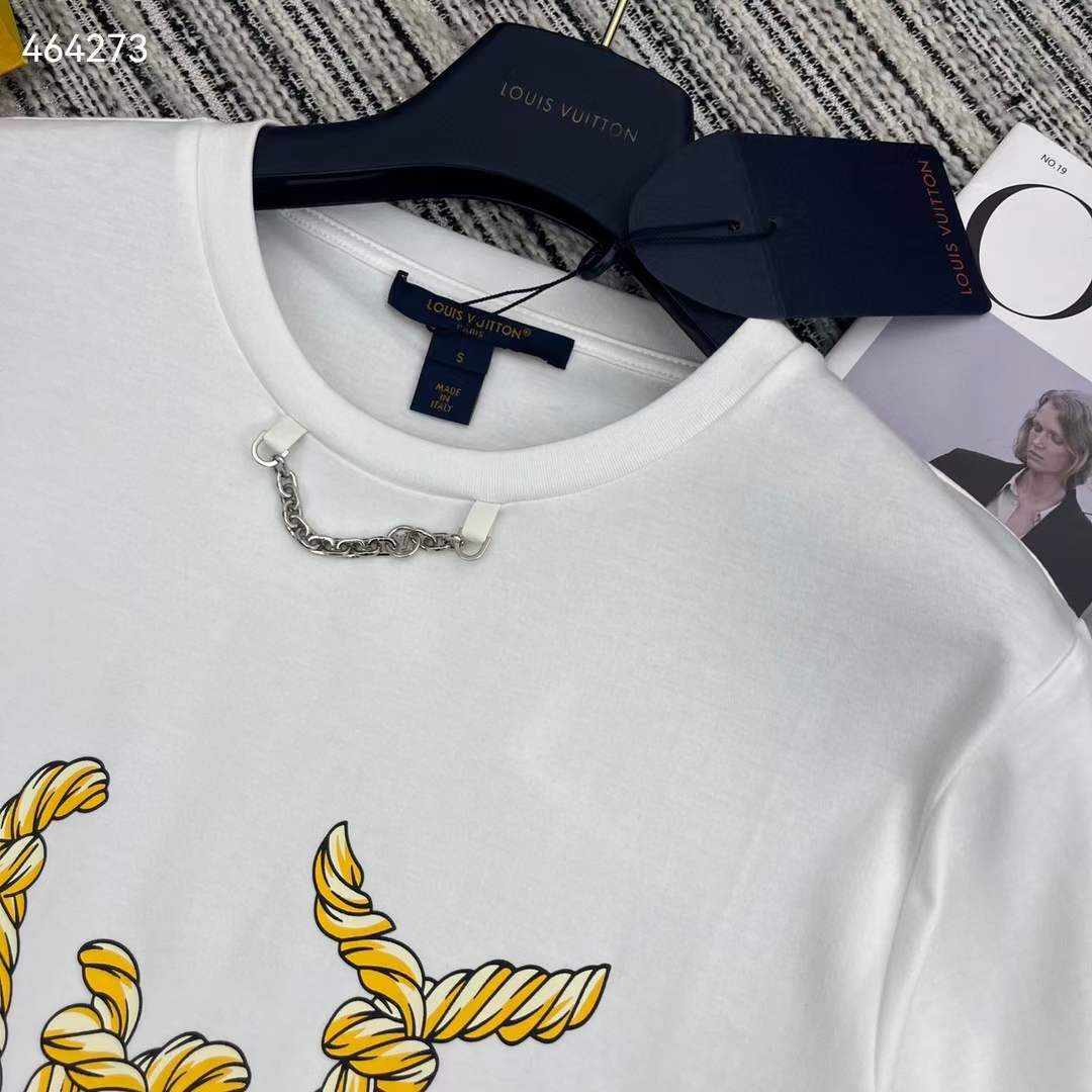 Louis Vuitton Women Nautical LV T-Shirt Cotton White 1AFMZ4