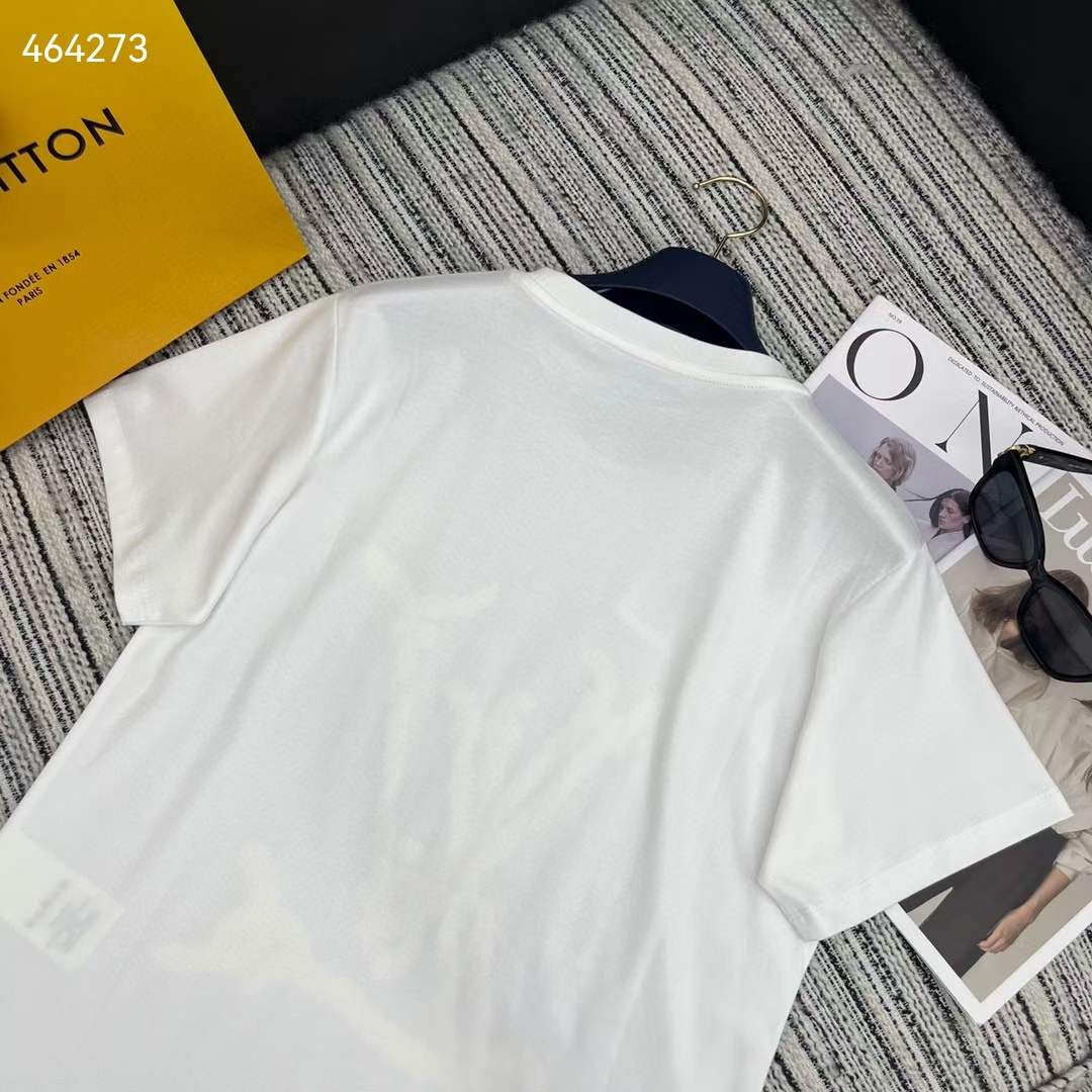 Louis Vuitton Women Nautical LV T-Shirt Cotton White 1AFMZ4