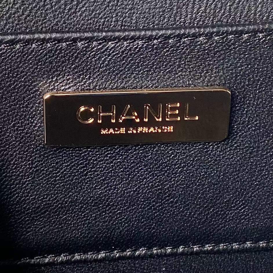 Chanel Women CC Camera Bag Lambskin Gold-Tone Metal Black