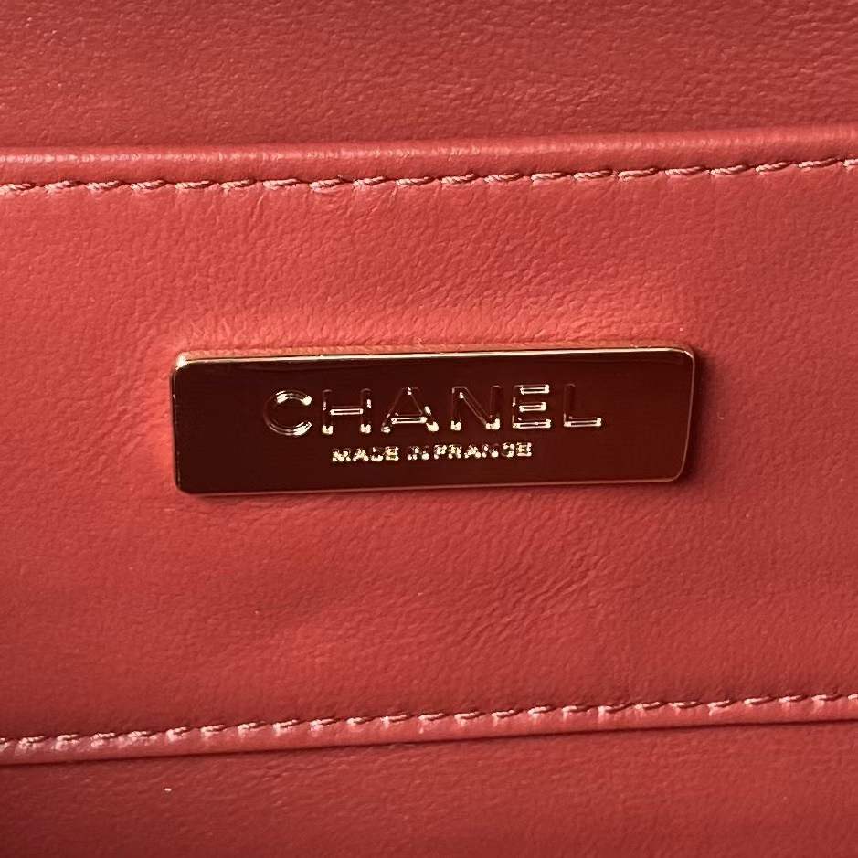 Chanel Women CC Camera Bag Lambskin Gold-Tone Metal Burgundy