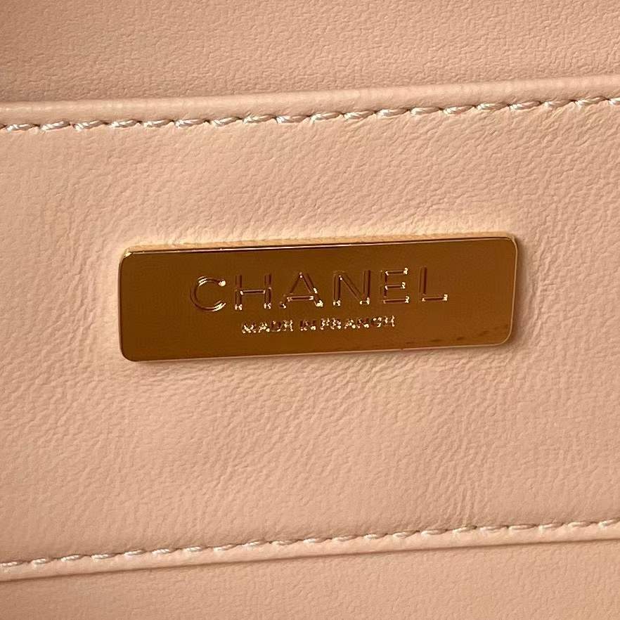 Chanel Women CC Camera Bag Lambskin Gold-Tone Metal Dark Beige