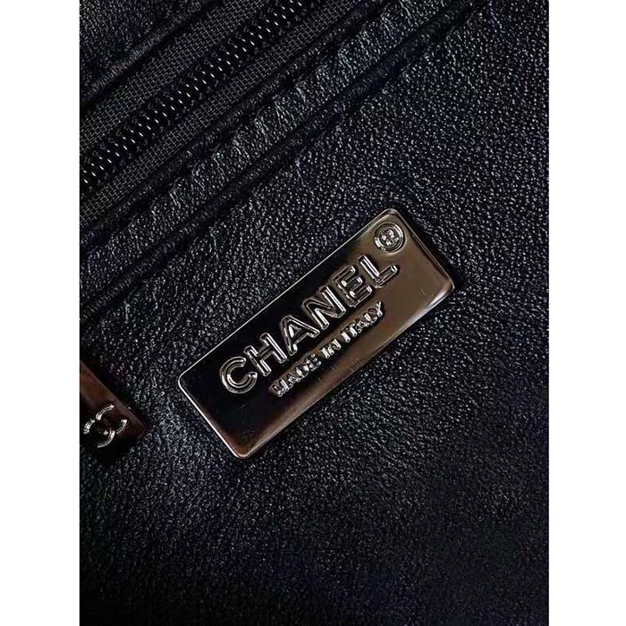 Chanel Women CC Evening Bag Strass Silver-Tone Metal Black Silver