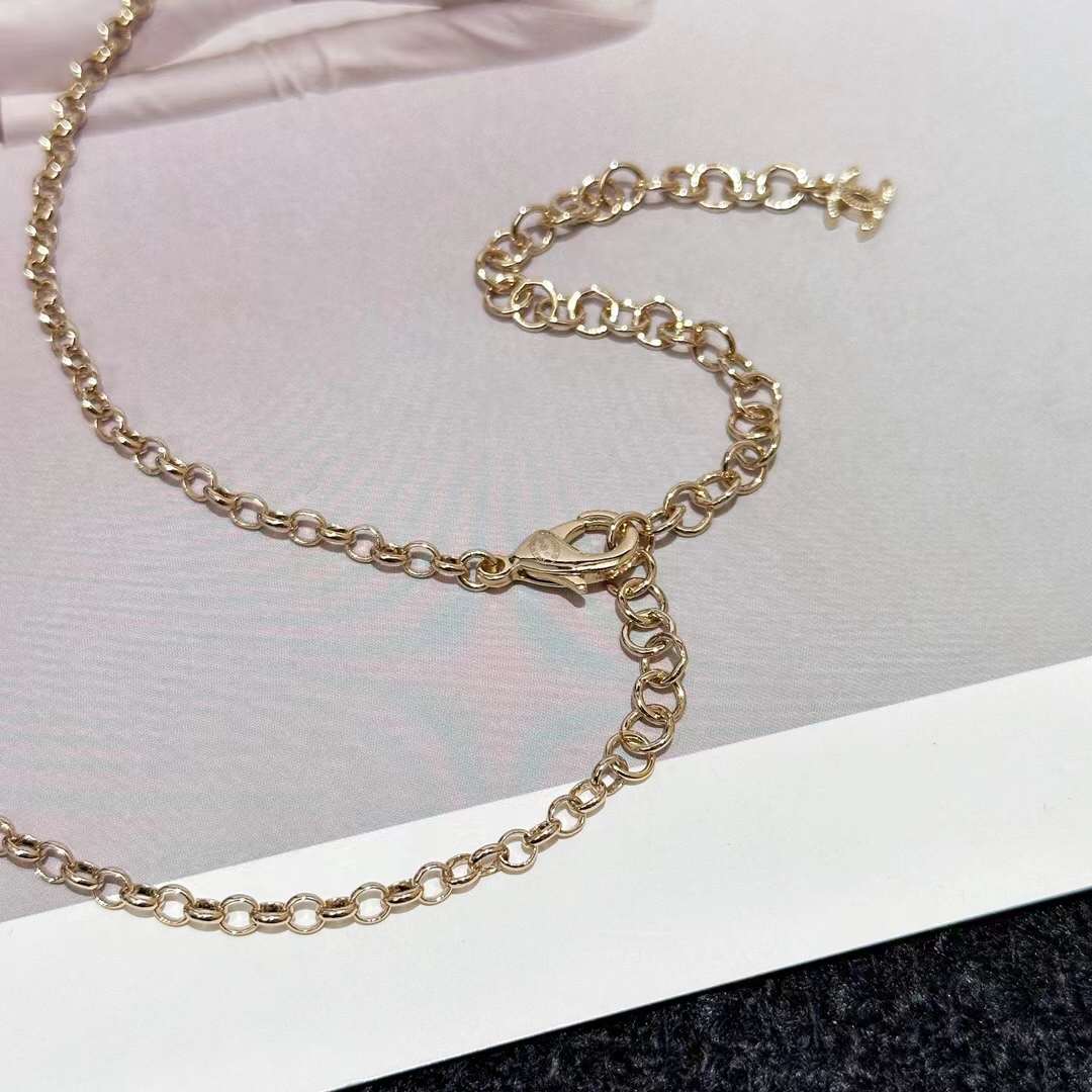 Chanel Women CC Pendant Choker Metal Strass Gold Crystal