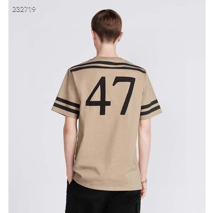 Dior CD Men Christian Dior Couture Relaxed-Fit T-Shirt Beige Cotton Jersey