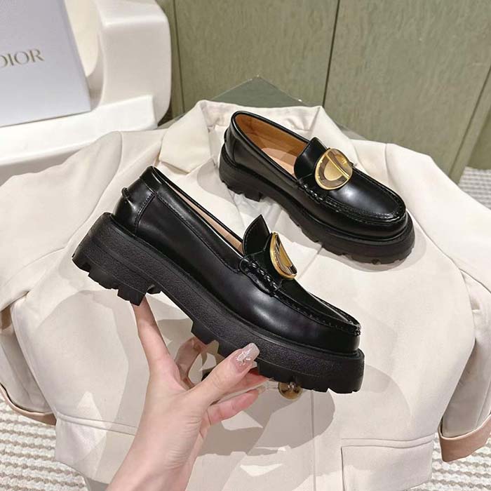 Dior CD Women Forever Dior Loafer Black Brushed Calfskin