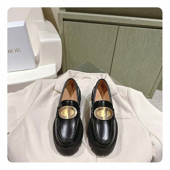 Dior CD Women Forever Dior Loafer Black Brushed Calfskin