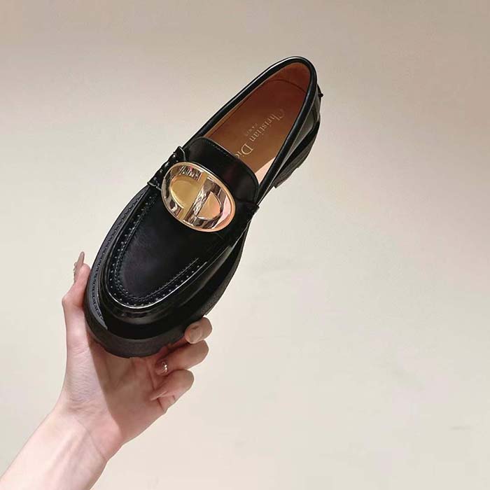 Dior CD Women Forever Dior Loafer Black Brushed Calfskin