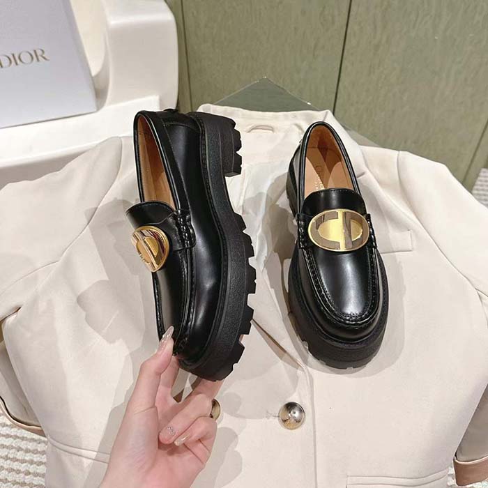 Dior CD Women Forever Dior Loafer Black Brushed Calfskin