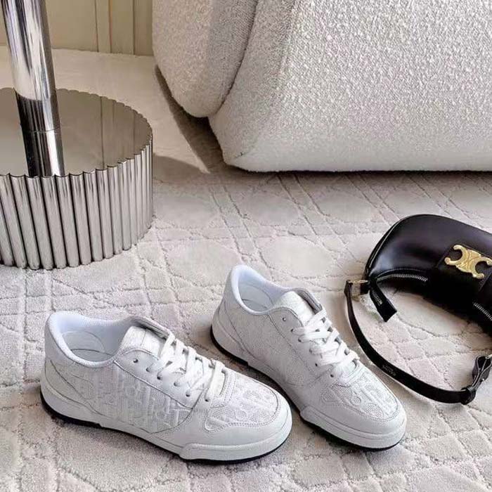 Dior Unisex Dior One Sneaker White Dior Oblique Perforated Calfskin