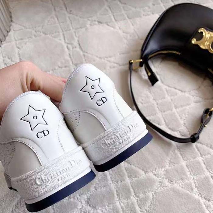 Dior Unisex Dior One Sneaker White Dior Oblique Perforated Calfskin