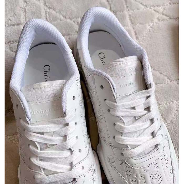 Dior Unisex Dior One Sneaker White Dior Oblique Perforated Calfskin