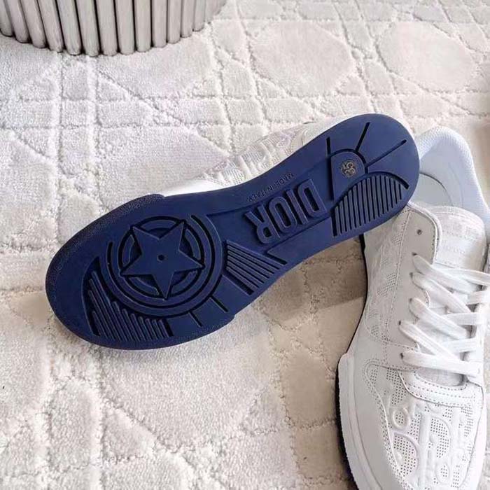 Dior Unisex Dior One Sneaker White Dior Oblique Perforated Calfskin