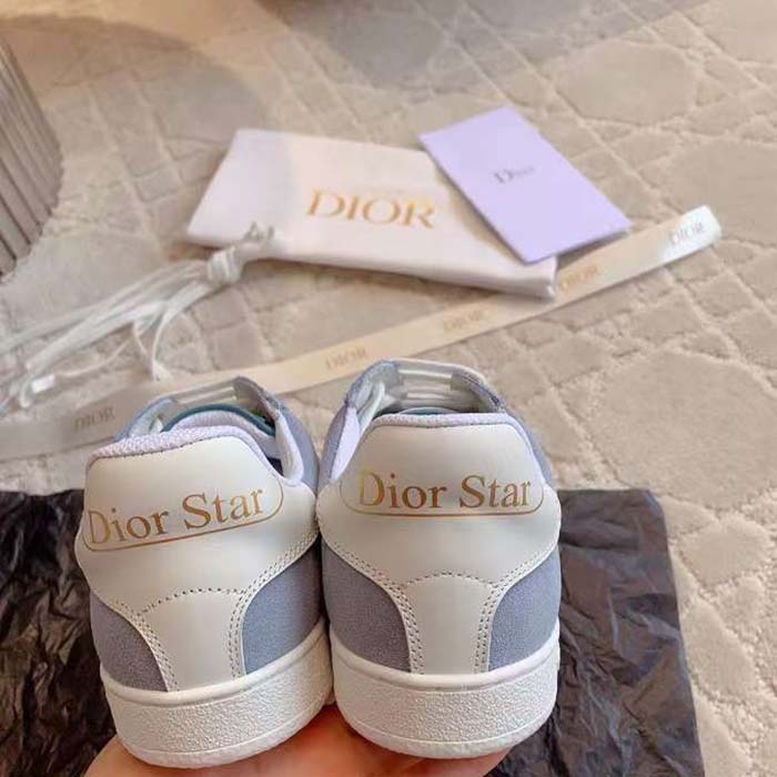 Dior Unisex Dior Star Sneaker Pastel Blue Suede Calfskin White Calfskin