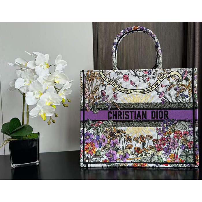 Dior CD Women CD Large Dior Book Tote Ecru Multicolor 4 Saisons Été Soleil