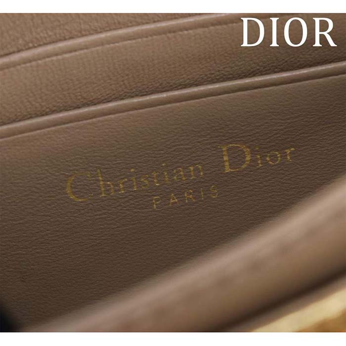 Dior Women CD Dior Or My Dior Mini Bag Gold Metallic Crinkled Cannage Calfskin