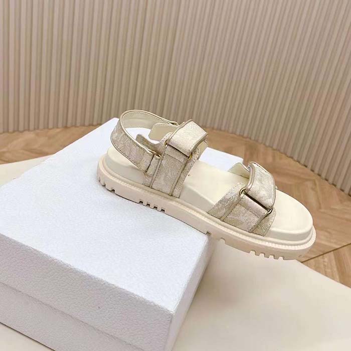 Dior Women CD Dioract Sandal Technical Fabric Allover Butterfly Print