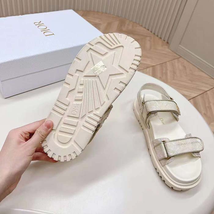Dior Women CD Dioract Sandal Technical Fabric Allover Butterfly Print