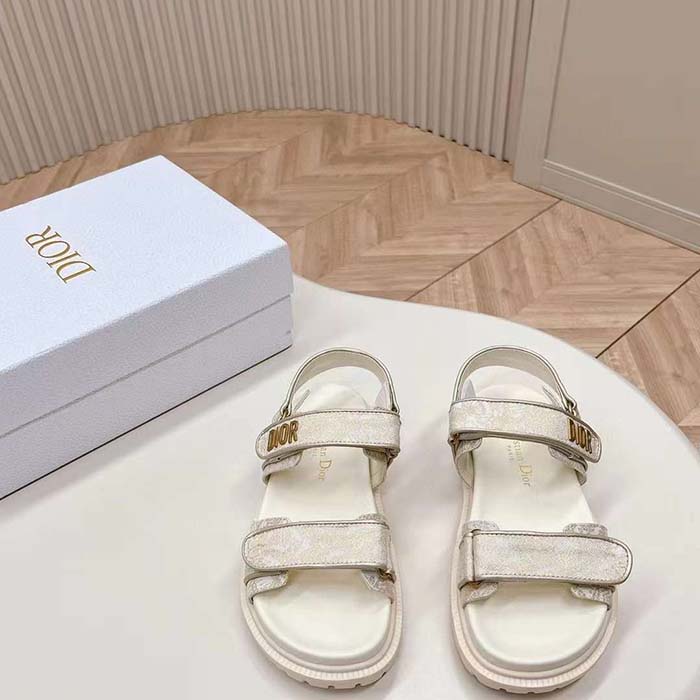 Dior Women CD Dioract Sandal Technical Fabric Allover Butterfly Print