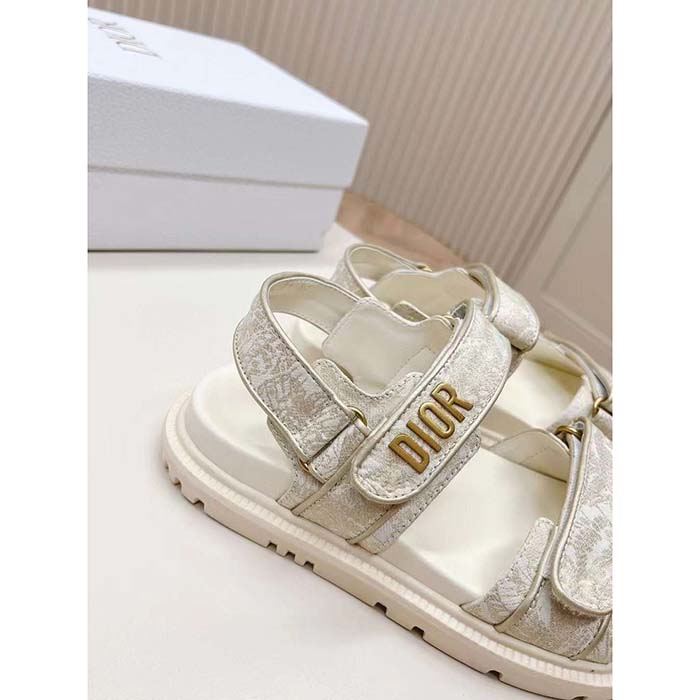 Dior Women CD Dioract Sandal Technical Fabric Allover Butterfly Print