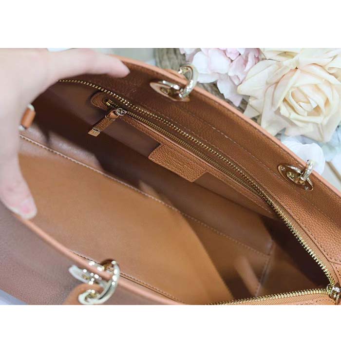Dior Women CD Large Lady D-Sire Bag Dark Brandy Bull Leather