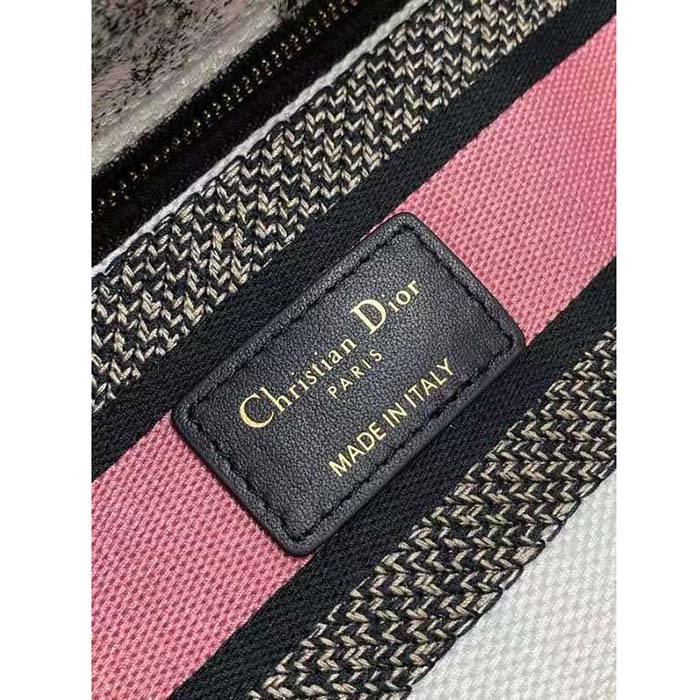 Dior Women CD Medium Lady D-Lite Bag White Pink Butterfly Around The World