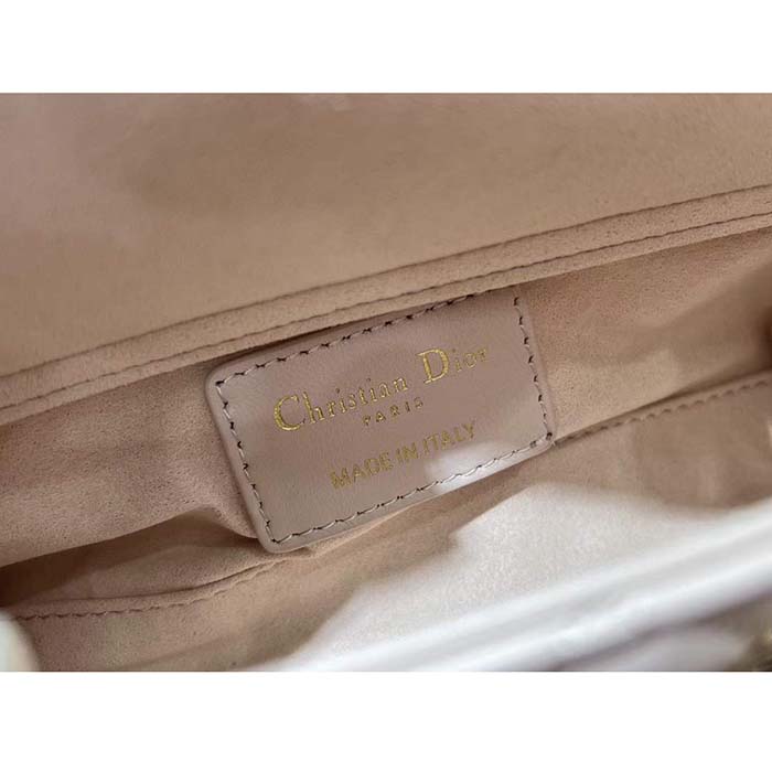 Dior Women CD Mini Dior Book Tote Trench Beige Macrocannage Calfskin
