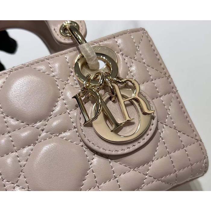 Dior Women CD Mini Dior Book Tote Trench Beige Macrocannage Calfskin