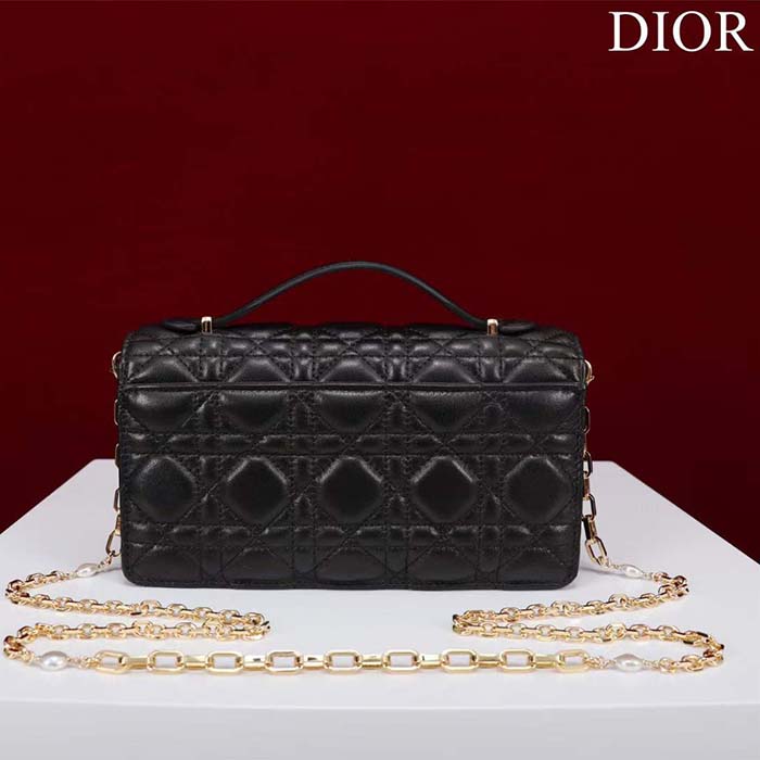 Dior Women CD My Dior Mini Bag Black Cannage Lambskin