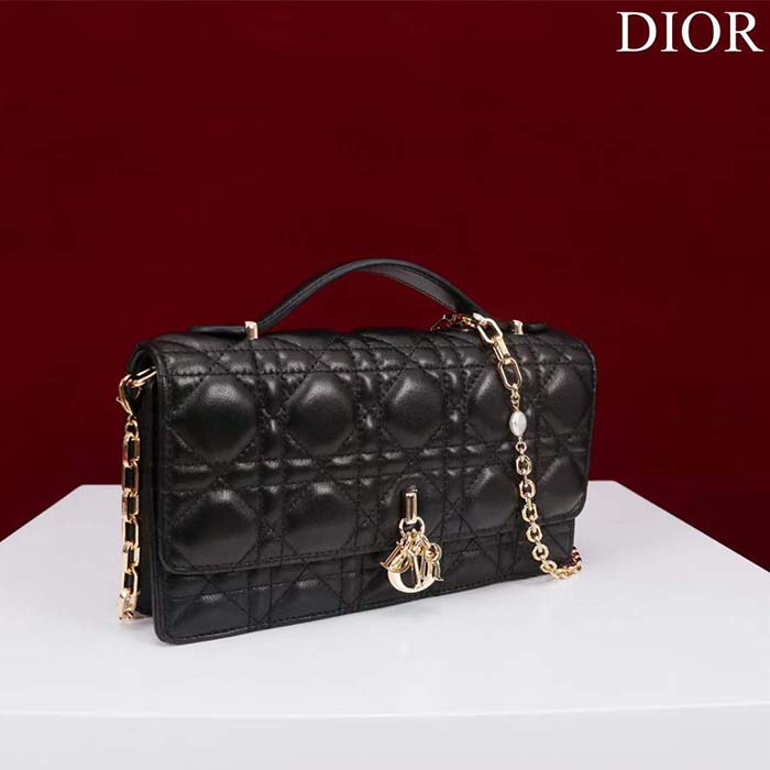 Dior Women CD My Dior Mini Bag Black Cannage Lambskin