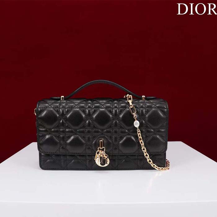 Dior Women CD My Dior Mini Bag Black Cannage Lambskin