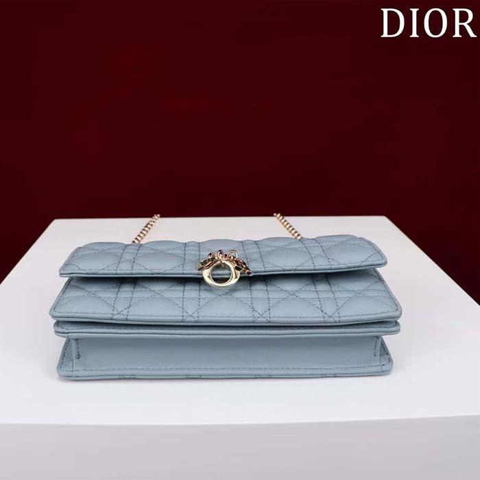 Dior Women CD My Dior Mini Bag Cloud Blue Cannage Lambskin