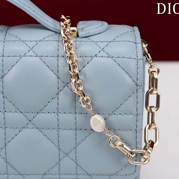 Dior Women CD My Dior Mini Bag Cloud Blue Cannage Lambskin