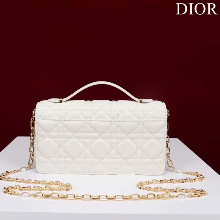 Dior Women CD My Dior Mini Bag Latte Cannage Lambskin
