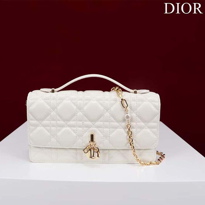 Dior Women CD My Dior Mini Bag Latte Cannage Lambskin