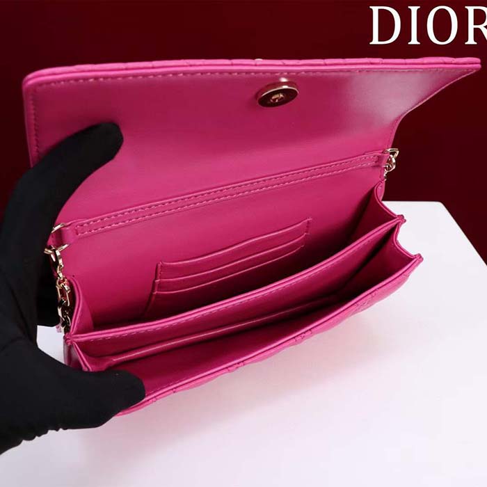 Dior Women CD My Dior Mini Bag Passion Pink Cannage Lambskin