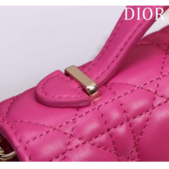 Dior Women CD My Dior Mini Bag Passion Pink Cannage Lambskin
