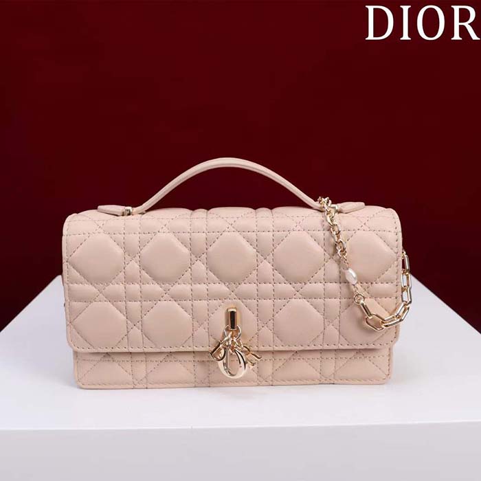 Dior Women CD My Dior Mini Bag Powder Pink Cannage Lambskin