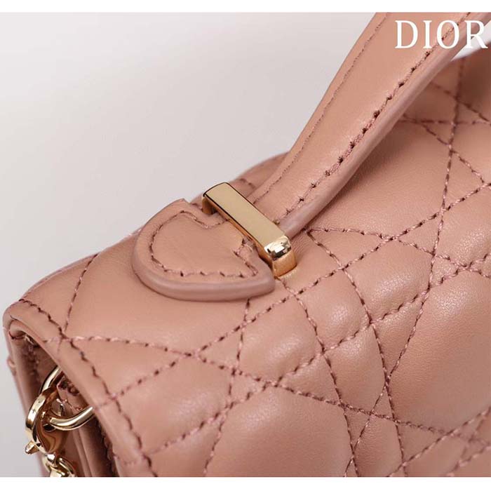 Dior Women CD My Dior Mini Bag Rose Des Vents Cannage Lambskin