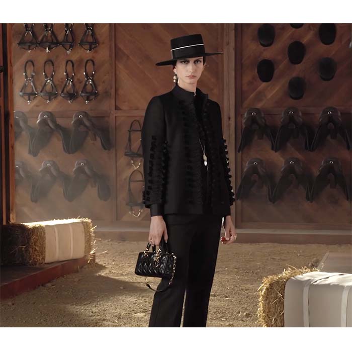 Dior Women CD Small Lady D-Joy Bag Black Cannage Lambskin
