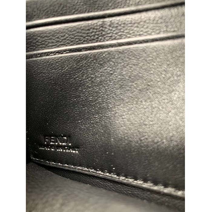 Fendi Women FF Wallet On Chain Baguette Black Nappa Leather Wallet