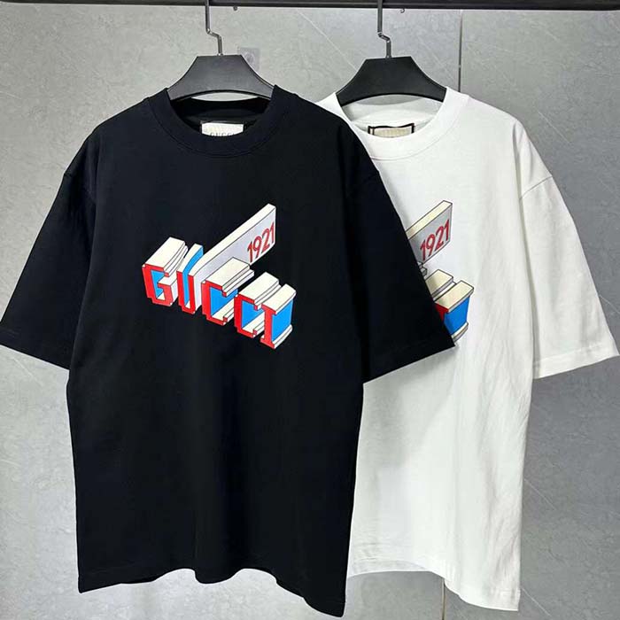 Gucci Women GG Cotton Jersey T-Shirt Crewneck Short Sleeves Black
