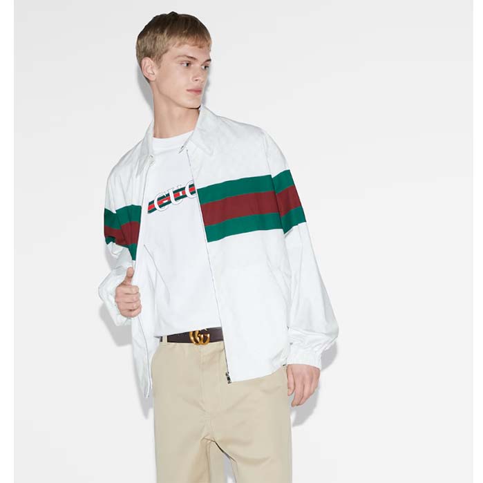Gucci Men GG Cotton Jersey T-Shirt Print White Crewneck Short Sleeves Oversize Fit