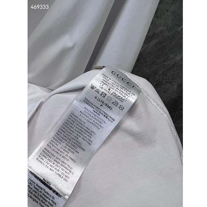 Gucci Men GG Cotton Jersey T-Shirt Print White Crewneck Short Sleeves Oversize Fit