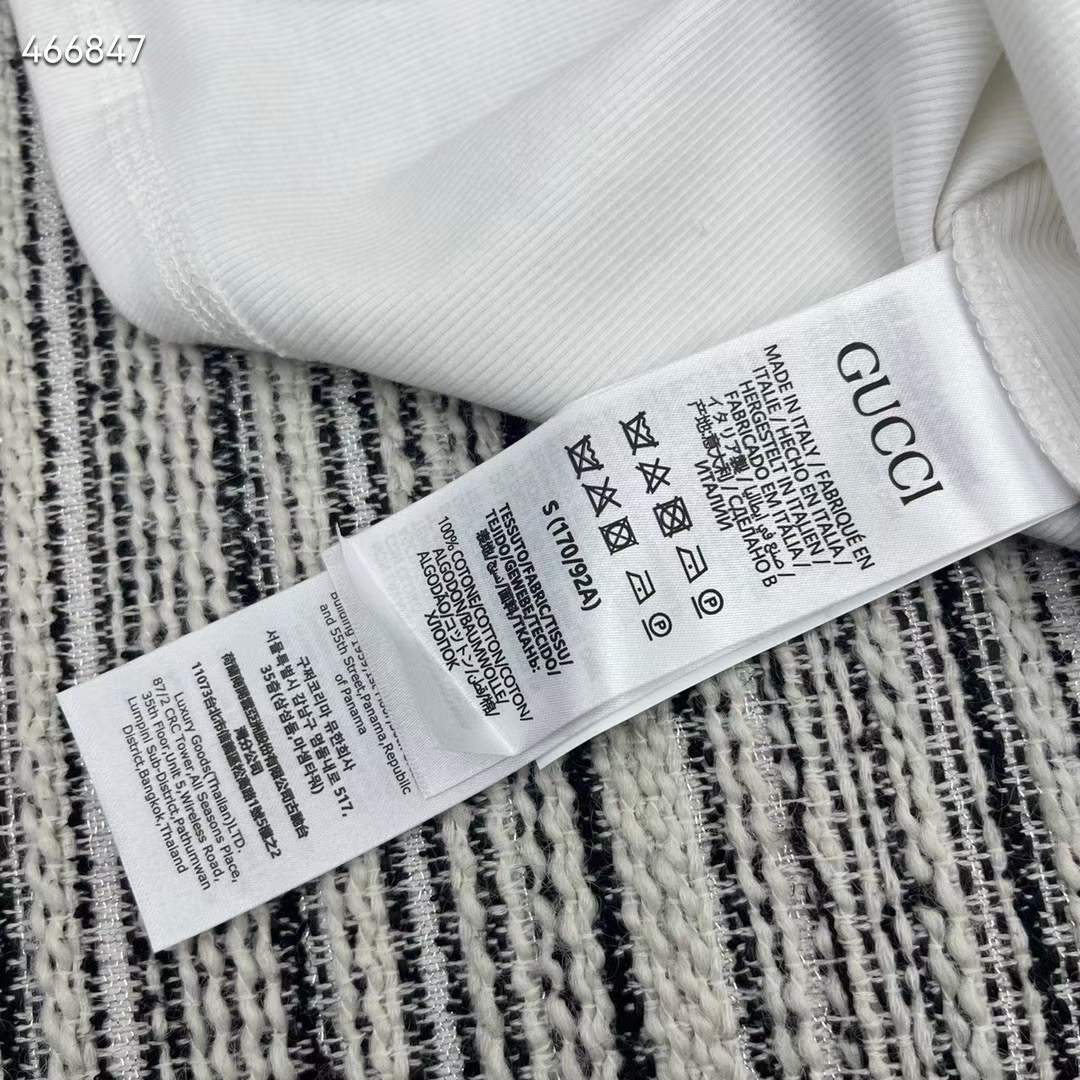Gucci Men GG Rib Cotton Tank Top Gucci Print White Scoop Neck Sleeveless