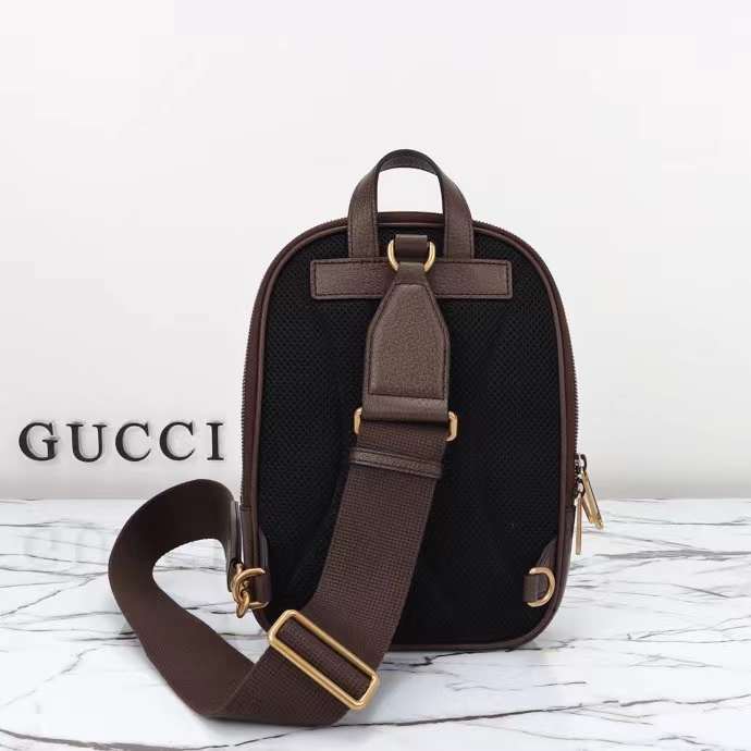 Gucci Unisex Ophidia GG Small Crossbody Bag Beige Ebony Supreme Canvas